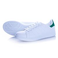 Женские белые кроссовки с зеленым декором 20-822